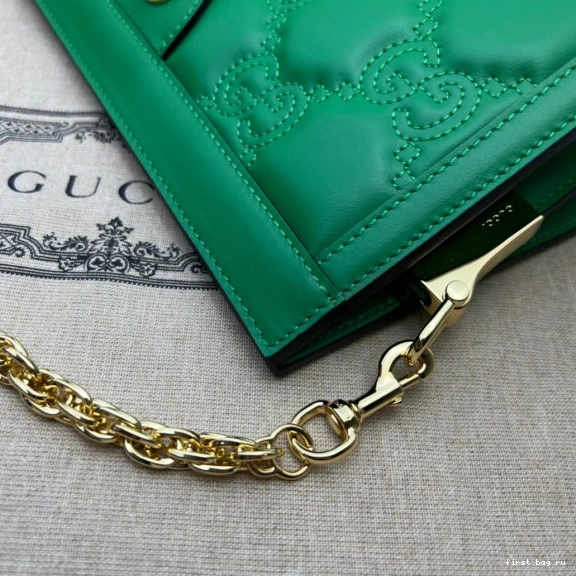 First bag ru bag matelassé shoulder GG GUCCI leather 0817